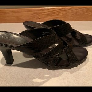 Black Reptile skin sandals